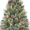 Black Box mini kunstkerstboom Vandans besneeuwd met 20 lampjes warm wit D 36 H 60 cm