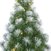 Black Box mini kunstkerstboom Norton besneeuwd op jute voet met 15 lampjes warm wit D 31 H 60 cm