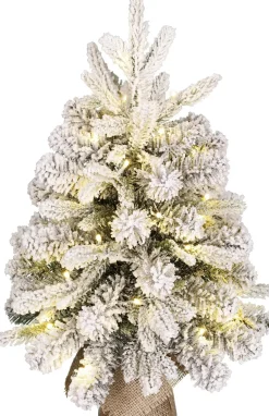 Black Box mini kunstkerstboom Grimshaw besneeuwd op jute voet met 40 lampjes warm wit D 45 H 60 cm