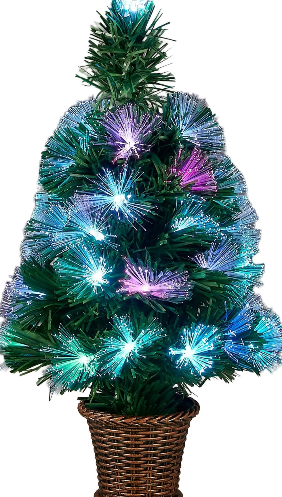 Black Box mini kunstkerstboom Fo met verlichting gekleurd D 25 H 45 cm