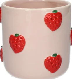 Bloempot Aardbei roze D 12 H 10,5 cm
