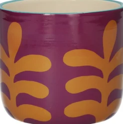 Bloempot Cortez paars / oranje D 13,5 H 11,5 cm