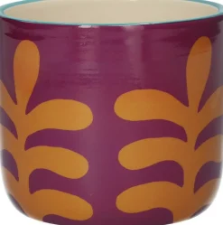 Bloempot Cortez paars / oranje D 10,5 H 9,8 cm