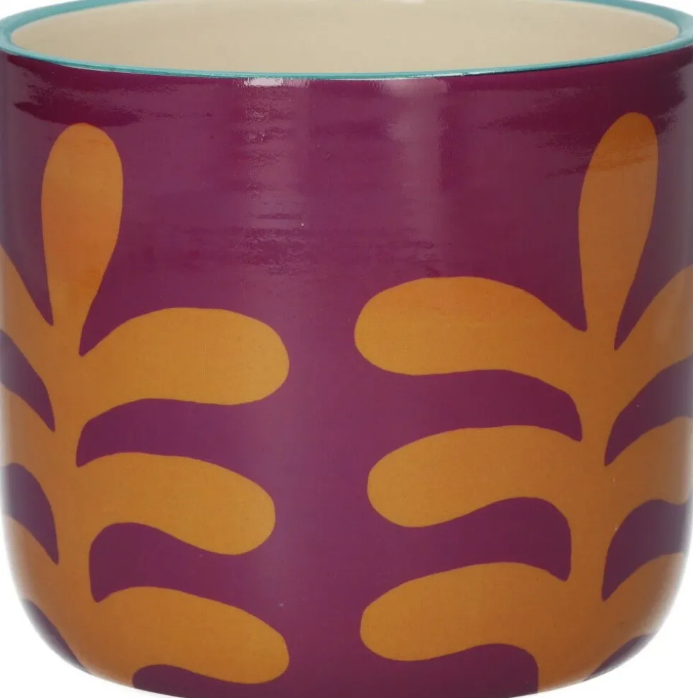 Bloempot Cortez paars / oranje D 10,5 H 9,8 cm