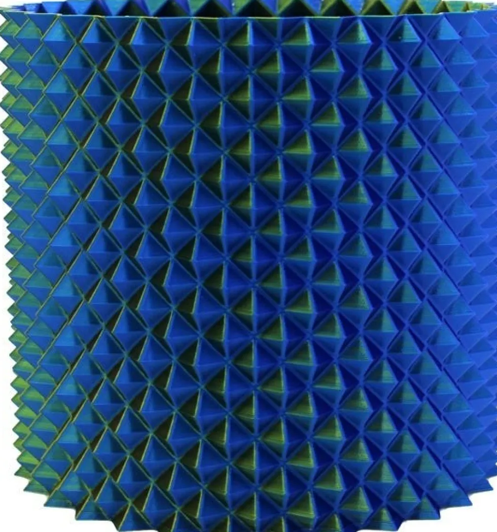 Bloempot 3D Nairobi blauw / groen D 17 H 15 cm