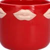 Bloempot Kusjes rood D 13,5 H 13,5 cm