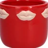 Bloempot Kusjes rood D 10,5 H 9,7 cm