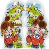Blond Amsterdam kerst ornament Christmas Girl 9,5 x 9,5 x 1,5 cm