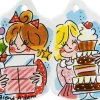 Blond Amsterdam kerst ornament Christmas Girl 9,5 x 9,5 x 1,5 cm