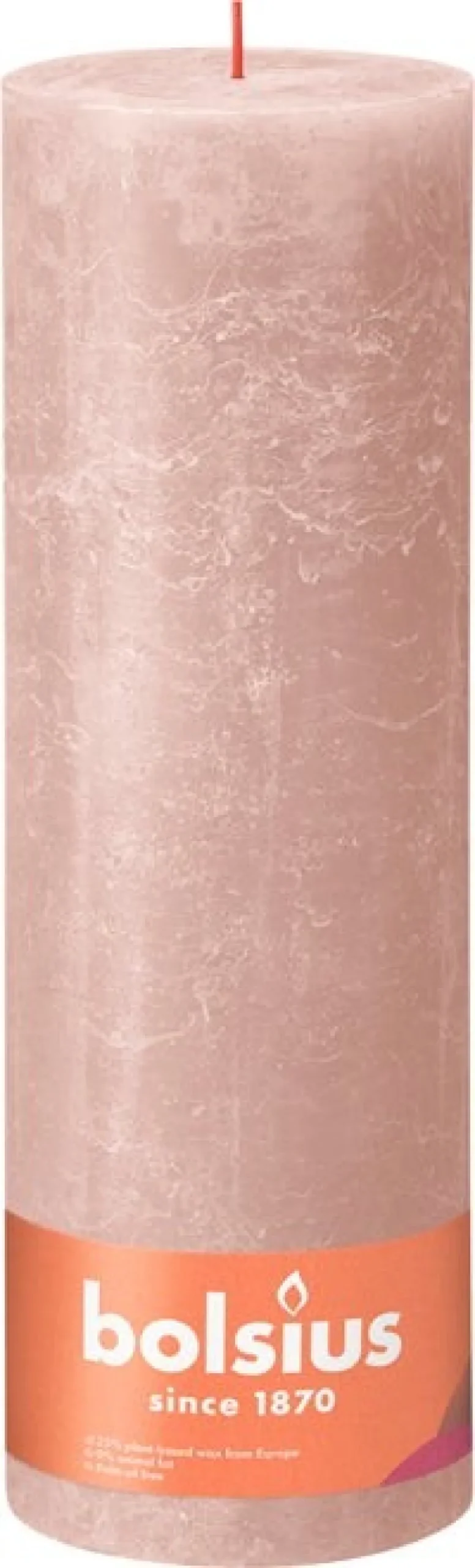 Bolsius dinerkaars Shine roze 200 uur D 10 H 30 cm