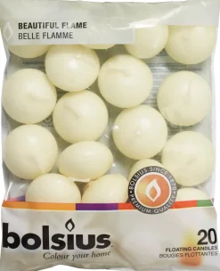 Bolsius drijfkaars crème 4,5 uur D 4 H 2,5 cm 20 stuks
