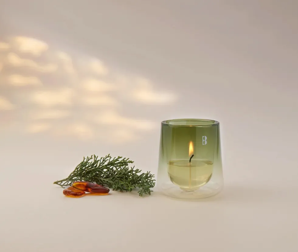 Bolsius geurkaars CleanLight navulling Cypress & Amber wit 24 uur D 5,5 H 11,6 cm 2 stuks
