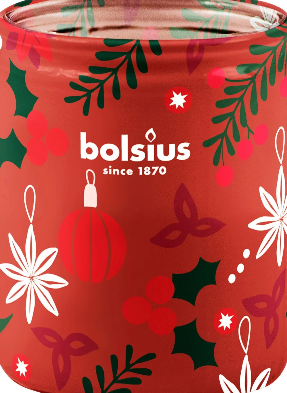 Bolsius geurkaars True Glow Merry Moments wit 23 uur D 8,2 H 6,8 cm
