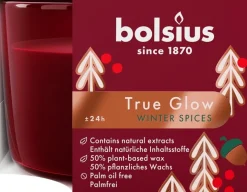 Bolsius geurkaars True Glow Winter Spices rood 24 uur 9,2 x 9,4 x 6,6 cm