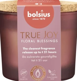 Bolsius geurkaars True Joy Floral Blessings rood 21 uur D 8,3 H 7,6 cm