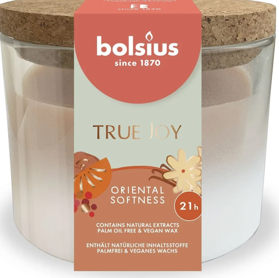 Bolsius geurkaars True Joy Oriental Softness wit 21 uur D 8,3 H 7,6 cm