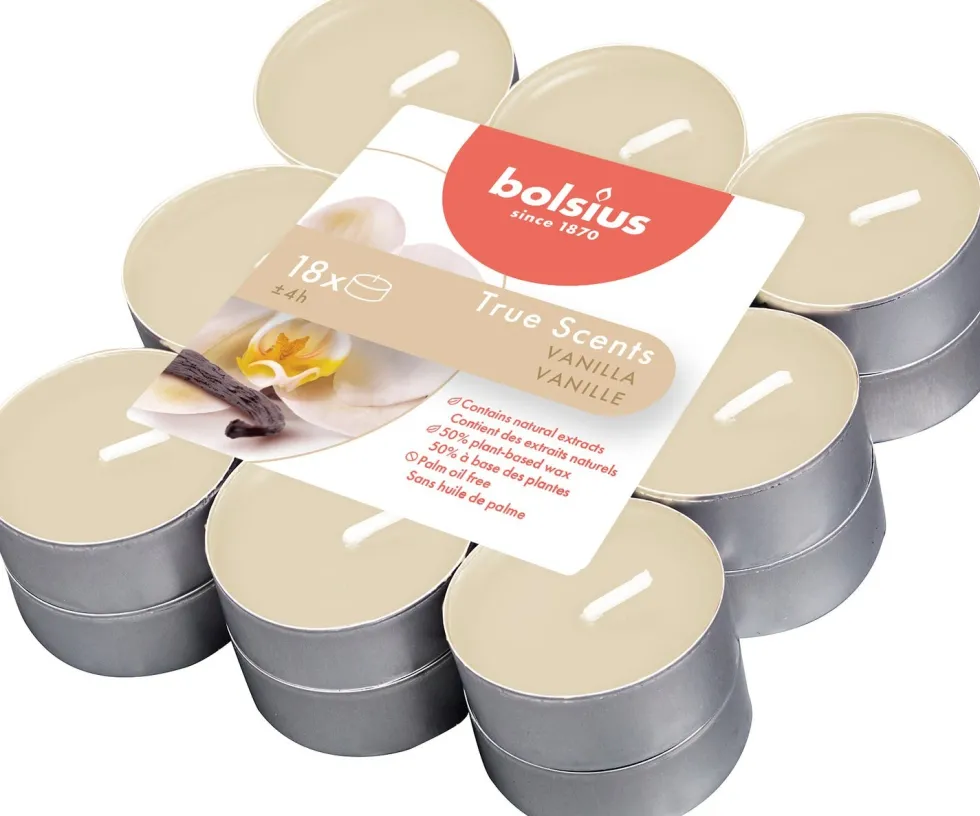 Bolsius geurkaars True Scents Vanille wit 4 uur 18 stuks