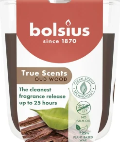Bolsius geurkaars True Scents Oud Wood bruin 25 uur D 7,3 H 8,1 cm