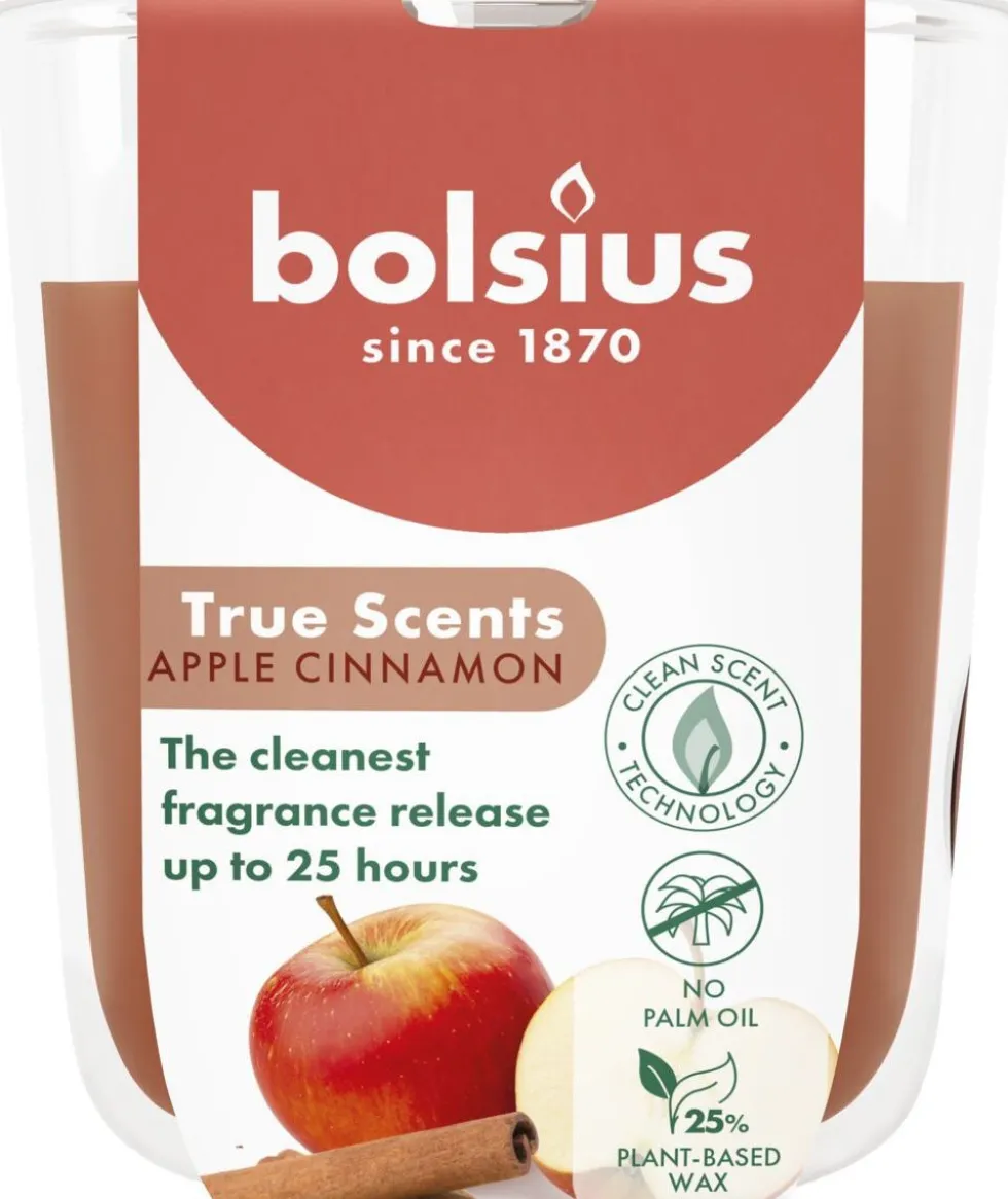 Bolsius geurkaars True Scents Apple Cinnamon bruin 25 uur D 7,3 H 8,1 cm