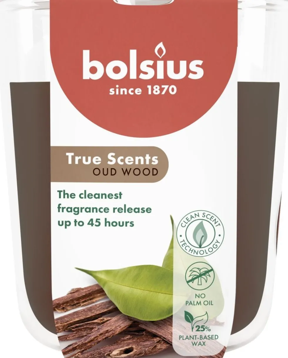 Bolsius geurkaars True Scents Oud Wood bruin 45 uur D 8,4 H 5,2 cm