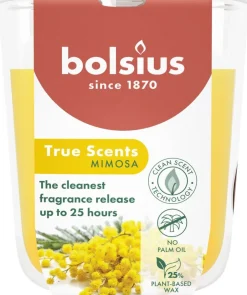 Bolsius geurkaars True Scents Mimosa geel 25 uur D 7,3 H 8,1 cm