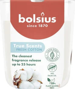 Bolsius geurkaars True Scents Fresh Cotton wit 25 uur D 7,3 H 8,1 cm