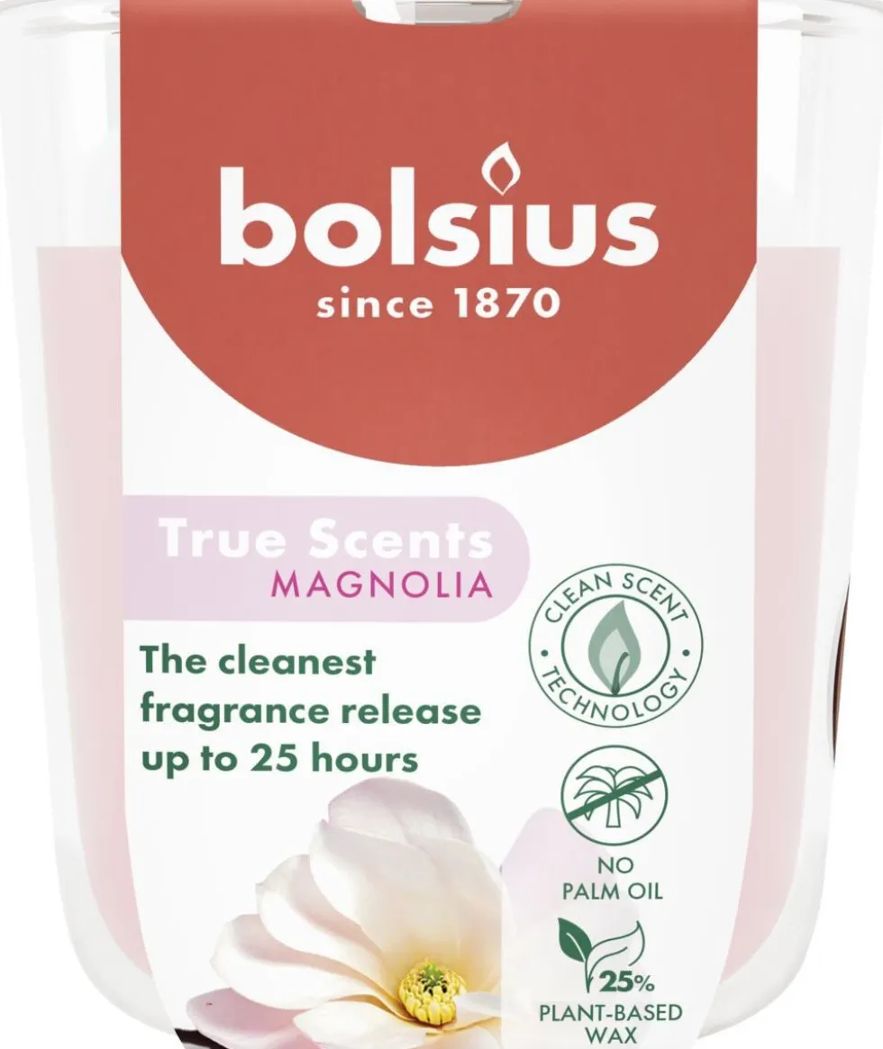 Bolsius geurkaars True Scents Magnolia roze 25 uur D 7,3 H 8,1 cm