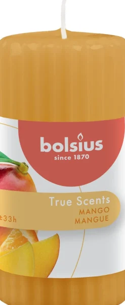 Bolsius geurkaars True Scents Mango geel 33 uur D 5,8 H 12 cm