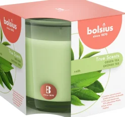 Bolsius geurkaars True Scents Green Tea groen 43 uur D 9,7 H 9,9 cm