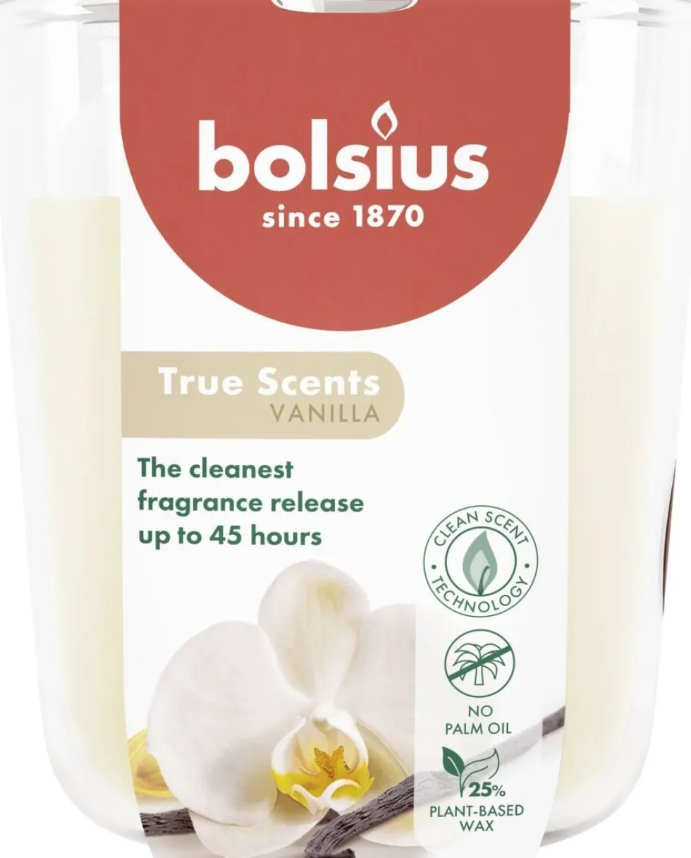 Bolsius geurkaars True Scents Vanille crème 45 uur D 8,4 H 5,2 cm