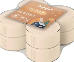 Bolsius geurtheelicht True Glow Silent Night beige 8 uur D 5,5 H 2 cm 8 stuks