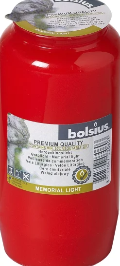 Bolsius herdenkingslicht nr7 rood 105 uur D 6,7 H 14,1 cm