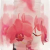 Bolsius herdenkingslicht Orchidee zilver / roze 36 uur D 11 H 22,4 cm