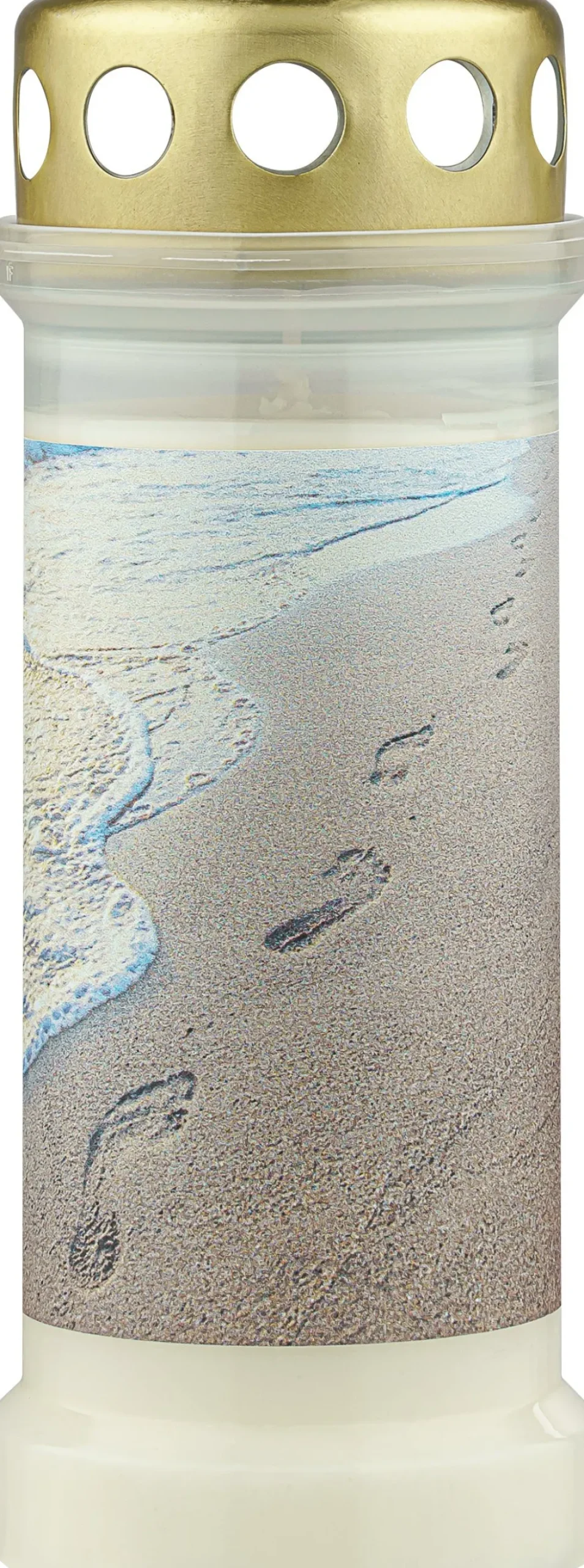 Bolsius herdenkingslicht Strand goud / wit / beige 70 uur D 6,7 H 17,3 cm