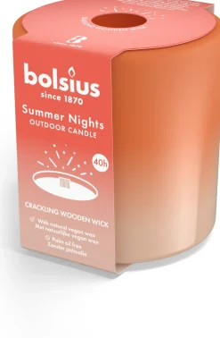Bolsius kaars in glas Summer Nights terracotta / beige 40 uur D 10 H 10 cm