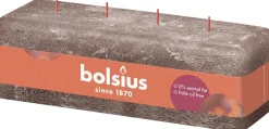 Bolsius mammoetkaars Rustiek Shine taupe 51 uur 9 x 25 x 8 cm
