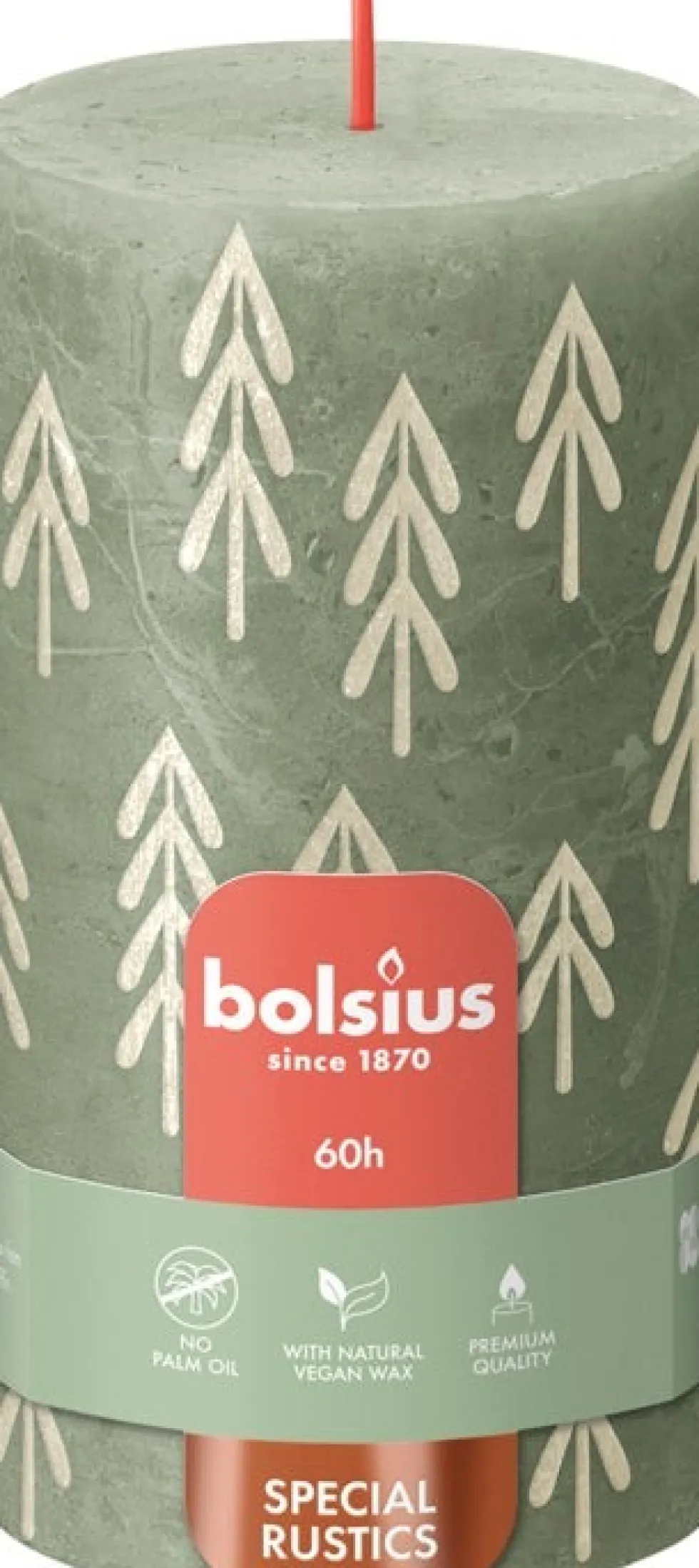 Bolsius stompkaars Bolsius Shine groen 60 uur D 6,8 H 13 cm