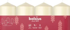 Bolsius stompkaars crème 7 uur D 4 H 6 cm 4 stuks