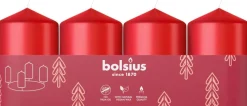 Bolsius stompkaars rood 7 uur D 4 H 6 cm 4 stuks