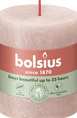 Bolsius stompkaars roze 35 uur D 6,8 H 8 cm