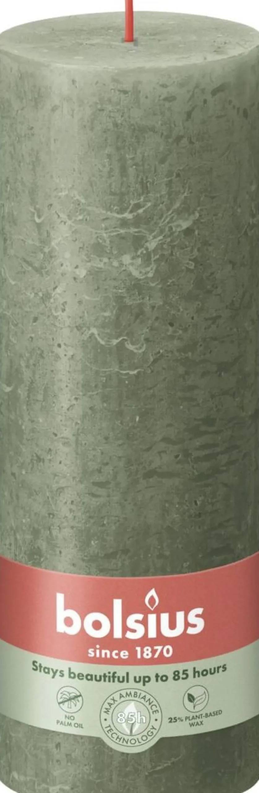 Bolsius stompkaars Rustiek Shine donker groen 85 uur D 6,8 H 19 cm