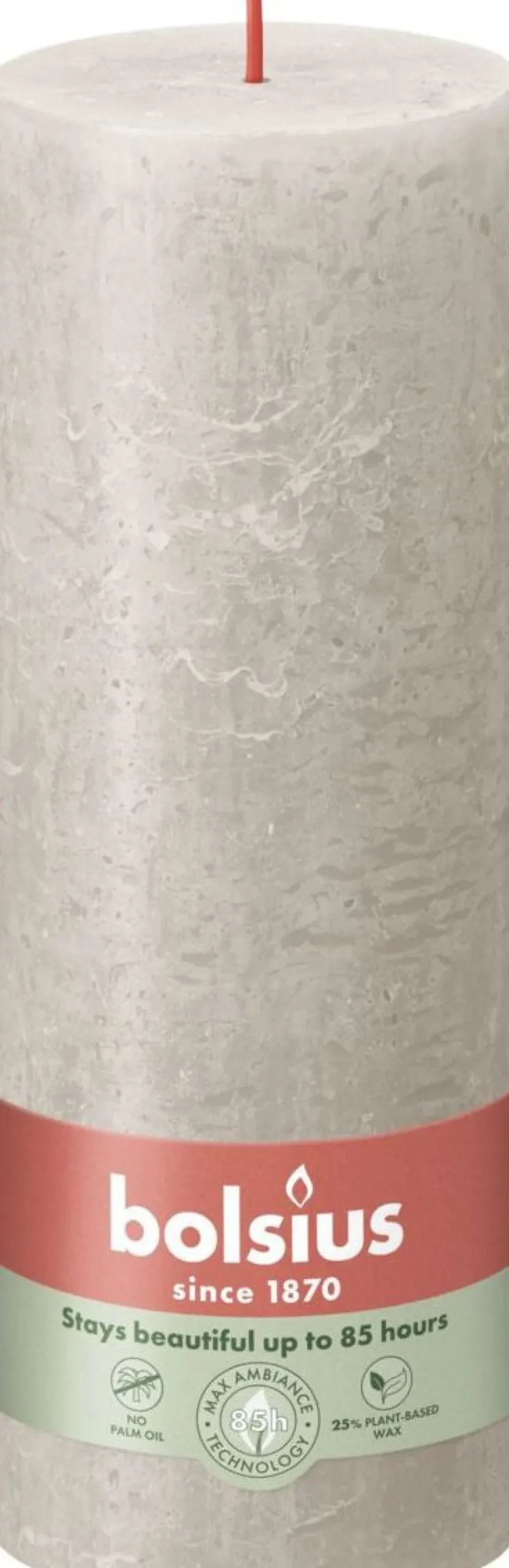 Bolsius stompkaars Rustiek Shine grijs 85 uur D 6,8 H 19 cm