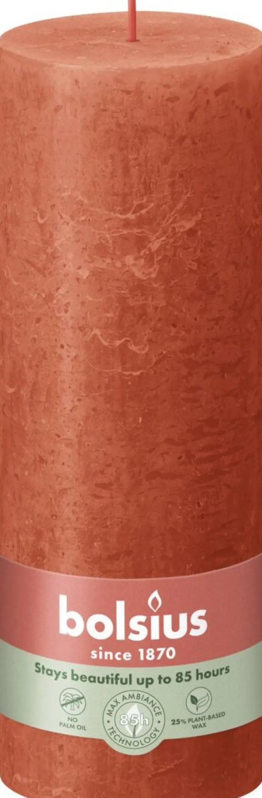 Bolsius stompkaars Rustiek Shine oranje 85 uur D 6,8 H 19 cm