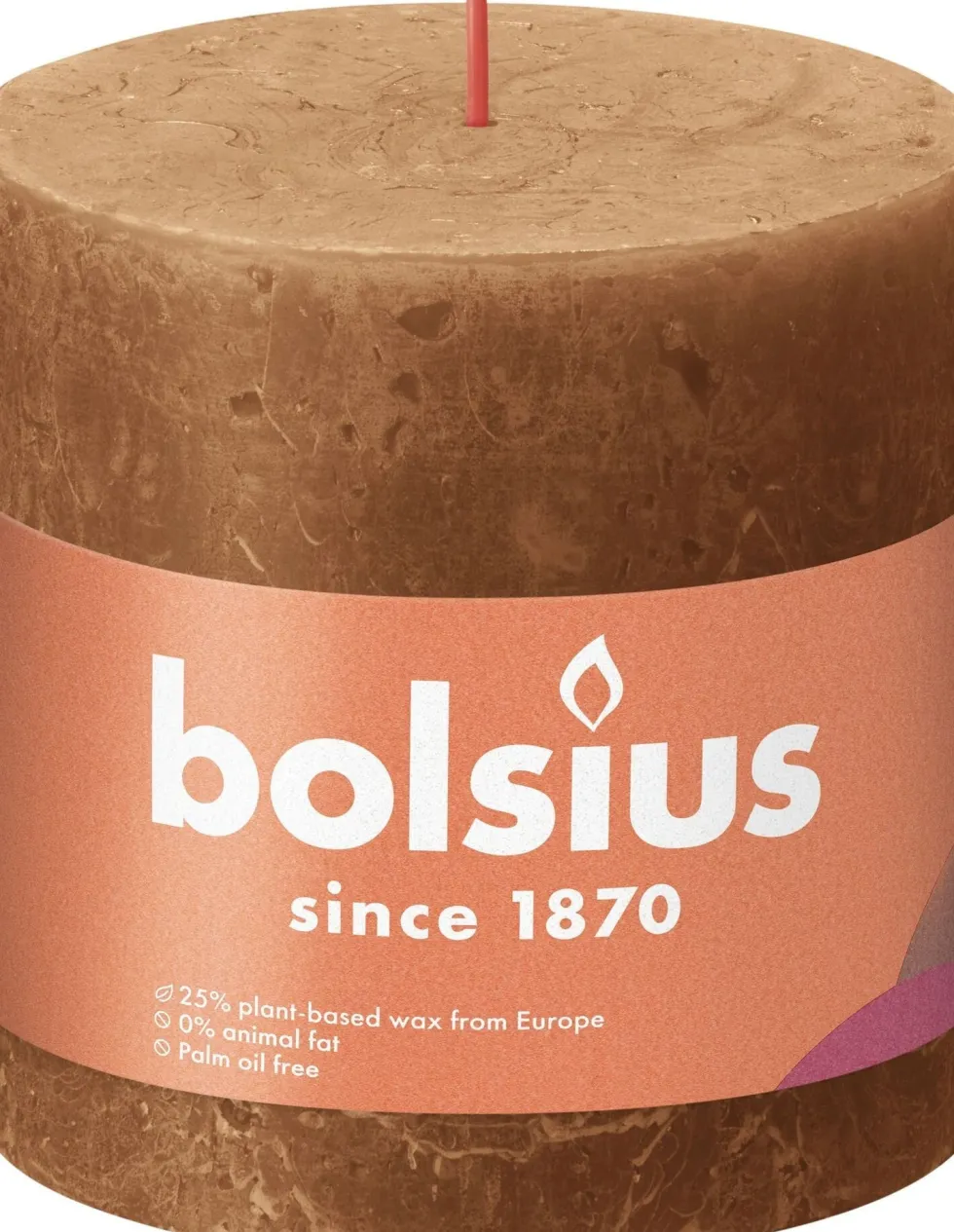 Bolsius stompkaars Rustiek Shine bruin 62 uur D 10 H 10 cm