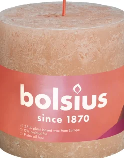 Bolsius stompkaars Rustiek Shine roze 62 uur D 10 H 10 cm