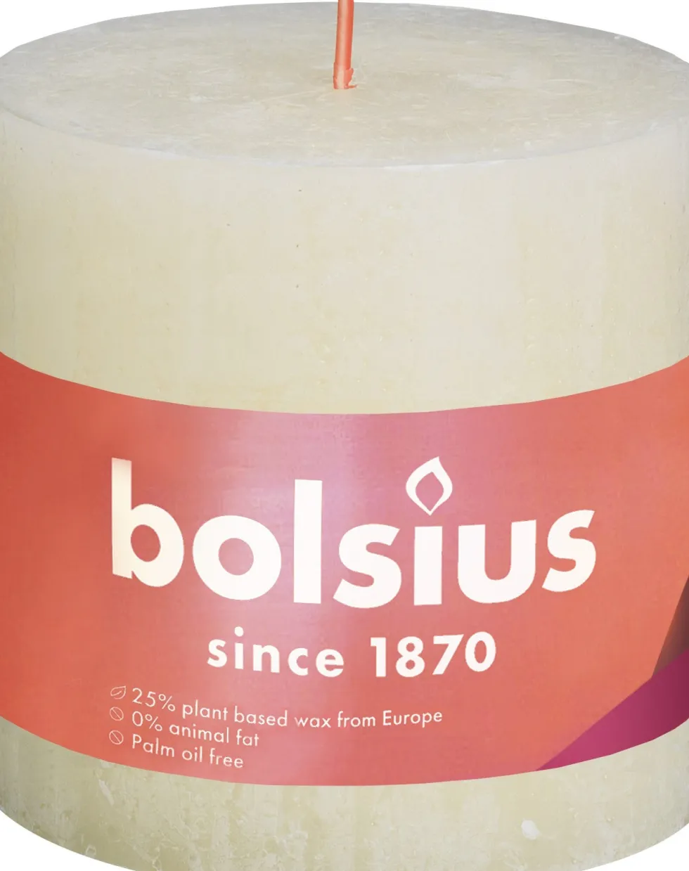 Bolsius stompkaars Rustiek Shine crème 62 uur D 10 H 10 cm
