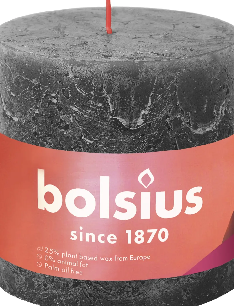 Bolsius stompkaars Rustiek Shine antraciet 62 uur D 10 H 10 cm