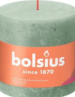 Bolsius stompkaars Rustiek Shine groen 62 uur D 10 H 10 cm