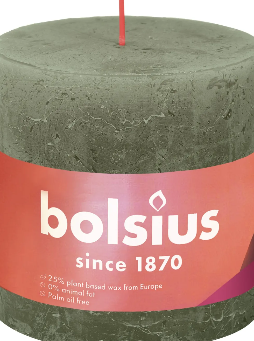 Bolsius stompkaars Rustiek Shine donker groen 62 uur D 10 H 10 cm