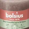 Bolsius stompkaars Rustiek Shine taupe 35 uur D 6,8 H 8 cm